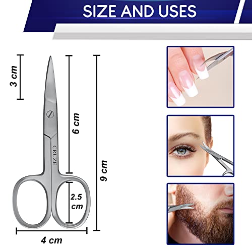 CRUZE Nail Scissors | Professional Multi-Purpose, Manicure Curved Blade Scissors for Men and Women Nails, Cuticle, and Thick toenails