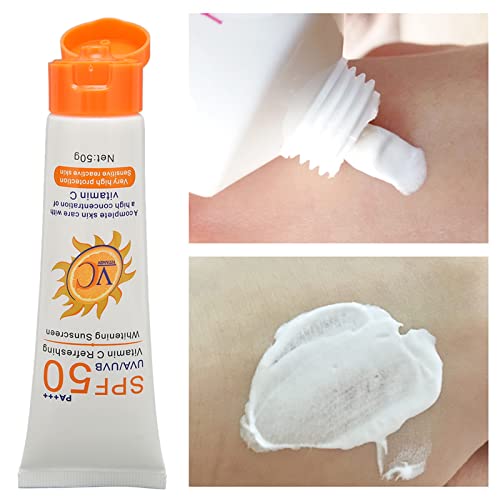 Face Sunscreen Lotion SPF 50 Moisturizing UV Protection Vitamin C Physical Sunscreen for Women Men 1.8 Oz