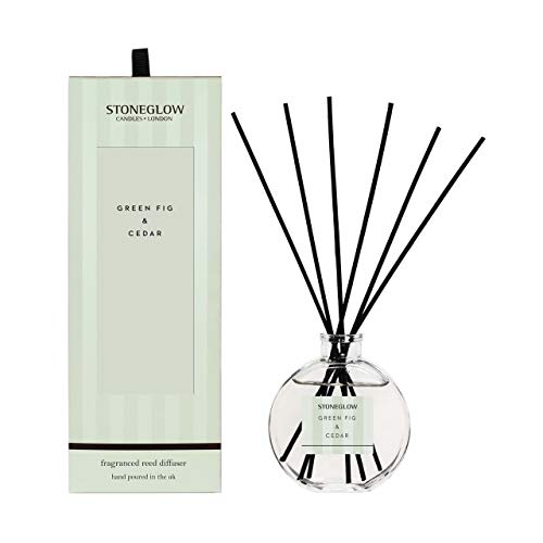 Modern Classics Scented Reed Diffuser By Stoneglow - GREEN FIG & CEDAR. Gift Boxed