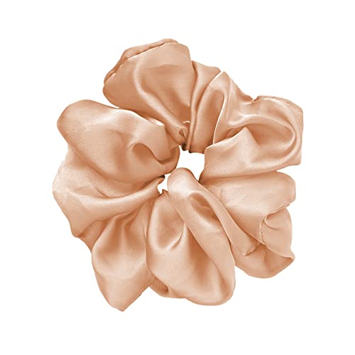 JeoPoom Silk Hair Scrunchy, Frizz and Breakage Prevention Silk Hair Rope, Regular Donut Hair Ties, Elastics Ponytail Holder, Silk Scrunchies for