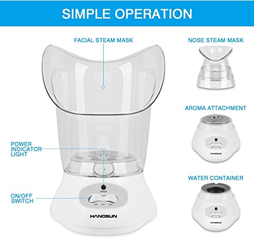 Hangsun Facial Steamer FS80 Face Steamer Professional Facial Mist and Sauna Inhaler Spa For Acne Treatment (with Aromatherapy Diffuser)