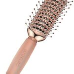 Vent Hair Brush for Blow Drying, Detangling Hairbrush for Women - Vented Brush with Gel Handle - Rose Gold by Lily England