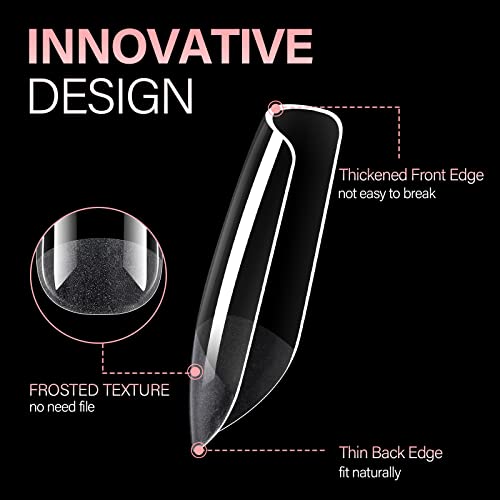 AILLSA Square Nail Tips - Half Matte Full Cover Nail Tips No Filed, 360Pcs Fake False Soft Gel Short Nail Tips Pre-shaped Acrylic Clear Gelly Tip