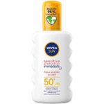 NIVEA SUN Sensitive Instant Protection Sun Spray SPF 50+ (1 x 200 ml), Sun Protection Suitable for Sensitive Skin, Light and Non-Greasy Texture S