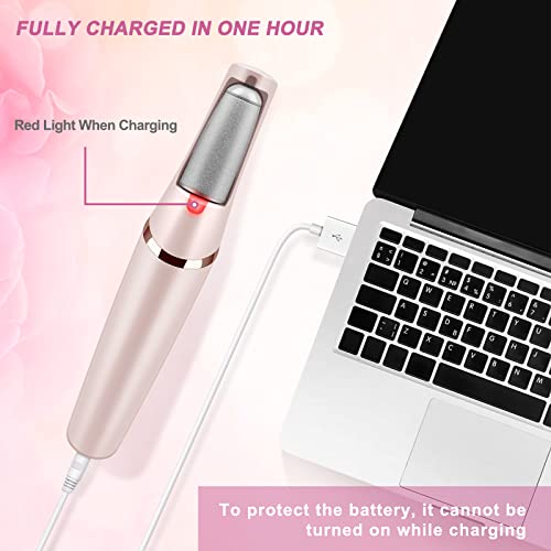 AirOpen Electric Foot File for Hard Skin, USB Rechargeable Pedicure Callus Remover with 2 Rollers and Storage Bag, Quick, Safe and Effective Foot