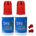 2 Bottles Sky Glue S+ Long Retention Eyelash Extension Glue Professional Black Eyelash Extension Adhesive 1-2s Fast Drying 6-8 Weeks Lasting time