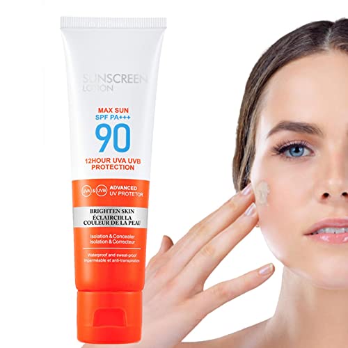 Spf 90 Sun Screen Face Lotion | Natural Broad Spectrum Sun Block | Natural Oil-Free Broad Spectrum Sun Screen Protector | Uva/Uvb Sun Block Lotio