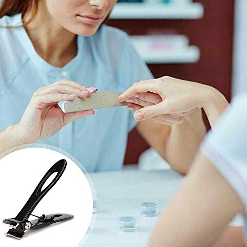 Nail Clippers 16mm Wide Large Jaw Opening for Thick Nail Stainless Steel Black Fingernail and Toenail Nipper Cutter Podiatry Trimmer Pedicure Man