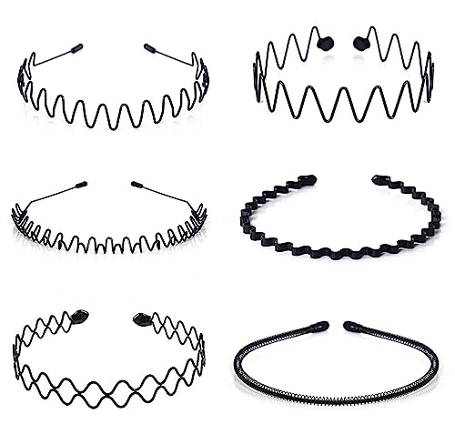Hair Bands for Men, Non-Slip Sports Fashion Headband, Mens Metal Hair Band, Hair Hoop for Outdoor Sports, Weddings, Daily Wear (3 Pieces)