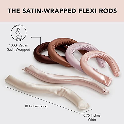 Kitsch Heatless Hair Curler - Satin Covered Heatless Hair Curlers for Long Hair | Flexi Rods for Heatless Curls for All Hair Types | Hair Curlers