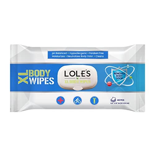 LOLE'S XL Body Wipes - Cleansing, Hydrating & Rinse Free - Extra Large Soft & Wet Body Wipes for Adults, Daily Use & Immobile - No Harsh Chemical