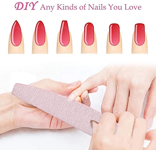 Nail File Set, 13 Pack Nail Files Buffers Nail Brush Professional Nail Files Block 100/180 Grit Double Sided Emery Board Manicure Set for Nail Tr