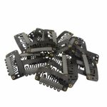 20 Pcs Metal Snap Clips for Hair Extensions and Wefts (32mm, Dark Brown)