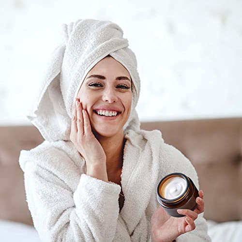 Amber Glass Empty Jar 6 Pack Jars Cream Jars 30ml Brown Glass Jars Empty Refillable Jars Brown Ointment Jars for Women Girls Cosmetics Creams Lot