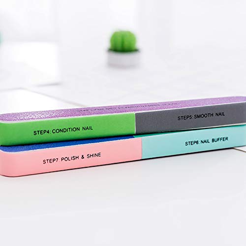 Professional Nail File Six-Sided Polishing Sandpaper Sanding Blocks Board Nail Buffer 7-in-1 Nail Buffer Manicure Tool for Nail Grooming Styling