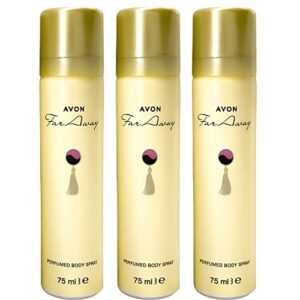 3 x Avon Perfumed Body Spray Available in Far Away Little Black Red Dress Perceive (Far Away)