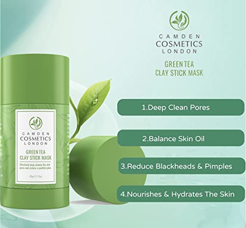 Green Tea Mask Stick For Face, Blackhead Remover Mask & Green Tea Extract, Green Tea Cleansing Mask Stick, Green Tea Deep Cleanse Mask, Blackhead