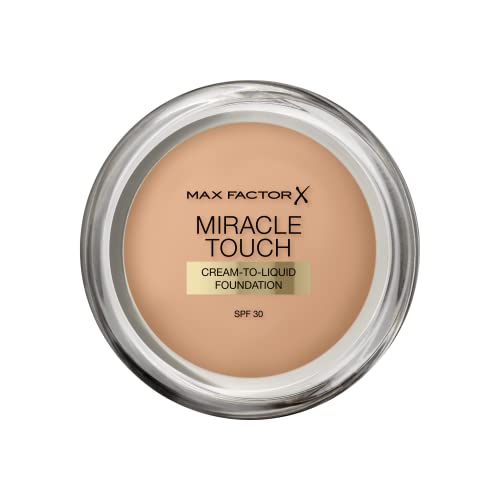 Max Factor Miracle Touch Foundation, New and Improved Formula, SPF 30 and Hyaluronic Acid, 80 Bronze