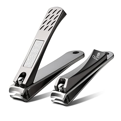 FVION Nail Clippers Set, Nail Cutter Stainless Steel for Thick Fingernails Toenails Heavy Duty Nail Clipper for Men Women