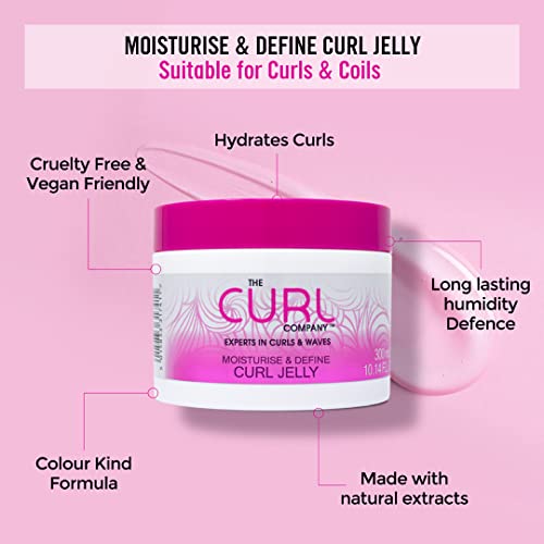 The Curl Company Moisturise & Define Curl Jelly (300 ml) - Experts in Curls & Waves, Cruelty Free, Vegan Friendly, Natural Extracts, Colour Kind