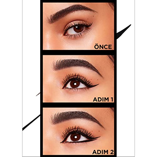 L'Oréal Paris Eyeliner with precise felt tip for the perfect eyeliner and irresistible eye make-up, super liner, perfect slim, no. 1 intense blac
