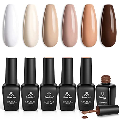 Beetles Bloody Mary Red Gel Nail Polish Set - 6 Pcs Shimmer Red Burgundy Red Gel Polish Red Glitter Nail Polish Soak Off UV Nail Lamp Gel Nail Ki