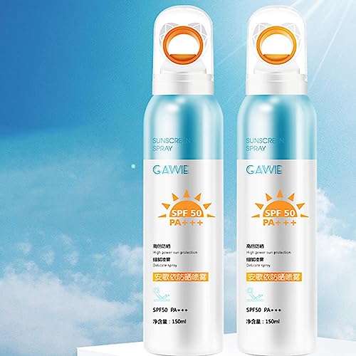 SPF 50 Sunscreen Moisturizer | SPF 50 Water Resistant Sunscreen Mist Spray,Circular Spray Head, Finer Mist Refreshing Body Sunscreen Spray for Bo
