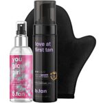 b.tan Self Tanner Kit | Lovers Bundle - Love at First Tan Fake Tanning Mousse with You Glow Girl Face + Body Gradual Take Tan Mist with Self Tann