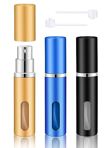 BELEVO Travel Perfume Atomiser Refillable 3 Pcs Perfume Travel Bottle For Toiletries 5 Ml Refillable Perfume Bottle Mini Spray Bottle Suitable Fo