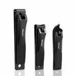 BEZOX Nail Clippers 3 Pcs - Heavy Duty Stainless Steel Straight Toenail Clippers for Thick Fingernail Toenail, Curved Blade Nail Cutters For shap