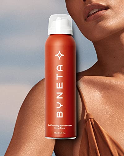 Byneta Self Tanning Body Mousse - Extra Dark | Immediate skin bronzing - Long lasting tan develops within 3-4 hours, Firms up the skin, Lasts 4-5