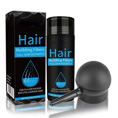 Hair Building Fibers, Nature Keratin Hair Building Fibers, Hair Building Fibres Hair Loss Concealer for Thinning Hair for Women and Men (Black)