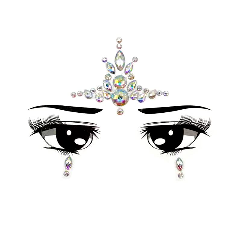Face Gems, Jane Choi Rave Festival Face Crystal Glitter Mermaid Face Stickers for Kids Girls/Women, Rhinestone/Diamond Temporary Body Gems Tattoo