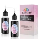 EBANKU 2PCS Nail Rhinestone Glue Gel, Clear Nail Glue Gel for Rhinestones Super Adhesive Nail Glue Gel for Filling Gem Crystal Diamond Jewelry Na