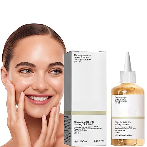 Glycolic Acid 7% Toning Solution,Hydrating Toner for Face,Toner for Acne Prone Skin,Glycolic Acid Skin Toner,Smoothing Face Toner for Dry Skin,Re