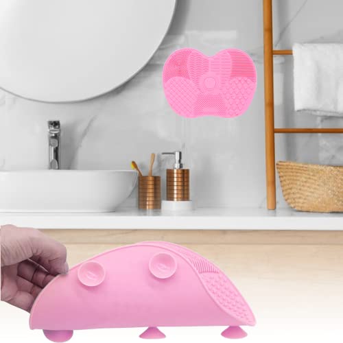 Lmyzcbzl Makeup Brush Cleaning Mat, Silicone Cleaning Mat, Silicone Makeup Brush Cleaning Mat, Portable Makeup Brush Cleaning Pad, Washing Tool f