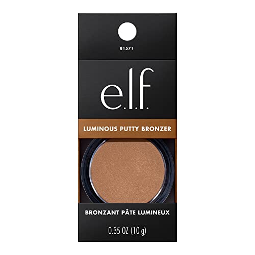 e.l.f. Luminous Putty Bronzer, Lightweight Putty-to-Powder Bronzer For A Radiant, Glowing Finish, Highly Pigmented, Vegan & Cruelty-Free, Sun Cha