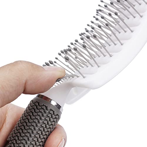 Beayuer Hair Detangling Brush Hair Comb, Professional Curved Vent Styling Faster Blow Drying, Paddle Detangler Hair Brushes Soft Bristles Glide T