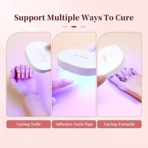Saviland Mini Nail Lamp - 36W Portable Handheld Mini U V/LED Nail Light for Gel Nails Curing All Soak-Off U V Folding Stand Nail Dryer Easy to Us