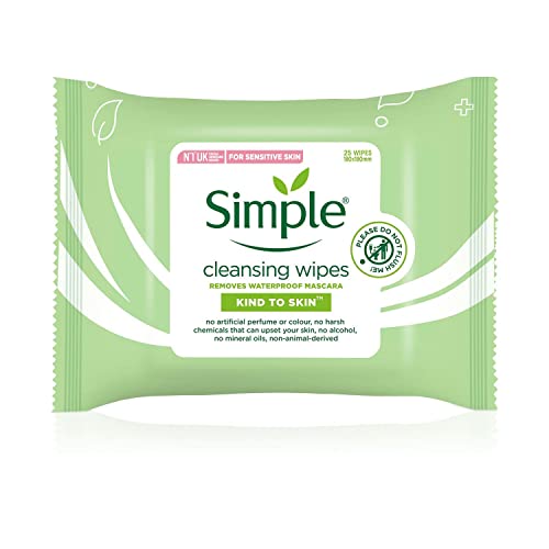 Simple Facial Cleansing Wipes Kind to Skin Sensitive 25's (3 Packs)
