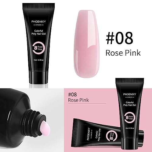 Gel Nail Polish Set Starter Kit, Phoenixy Gel Nail Kit with Poly Nail Gel Kit with 36W U V Lamp, Shellac Nail Kit Soak Off Gel Nail Polish Kit Co