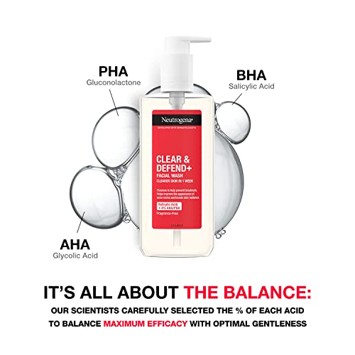 Neutrogena Face Wash, Clear and Defend plus Wash, 200 ml (Pack of 1)