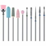 URAQT Nail Drill Bits Set, 10 pcs Electric Nail Drill Bits Kit 3/32", Professional Cuticle Polishing Bits for Acrylic Gel Nails, Electric Nail Fi
