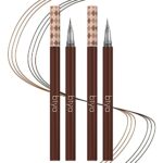 Eyebrow Pencils 2 Pack, Ultra-Fine Waterproof Brow Pen in Light Brown & Gray, Microfilling Felt Tip for Precision, Long-Lasting Makeup, Natural D