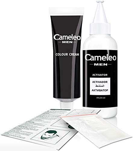 Cameleo Men - Permanent Hair Dye | Dark Brown Colour for Hair Beard & Moustache | Natural Colour Effect in 5 Minutes | Cover Grey Hair | Ammonia