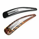 Pair of Large Black and Tort Hair Clips Snap Bendies Sleepies 10cm (3.9") by Pritties Accessories