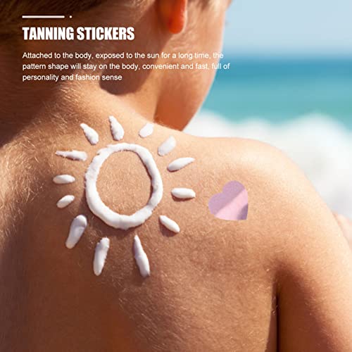 SOLUSTRE 500pcs Tanning Stickers Heart Stickers Tanning Sunbathing Stickers Tanning Heart Labels Body Tanning Heart Stickers, Pink, 1 Inch