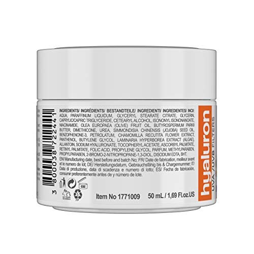 RevitaLAB Hyaluron Anti-Ageing Day and Night Cream, Enriched with Vitamins A, B3, B5, E, C, Jojoba Oil and UV Filters, for Ages 40 – 55, 50 ml