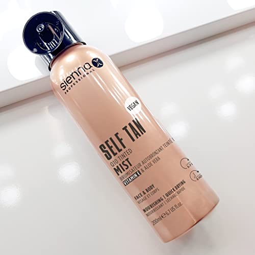 Sienna X SLEEP Q10 Self Tan Mist 200ml. Vegan Friendly, Quick Drying and Streak Free Formula With Natural Results. Enriched With Q10, Vitamin E a