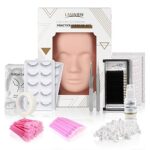 LASHVIEW Eyelash Extension Kit,with Mannequin Head,Lash Extension Supplies for Beginners,Professional Eyelash Extension Kit, for Makeup and Eyela